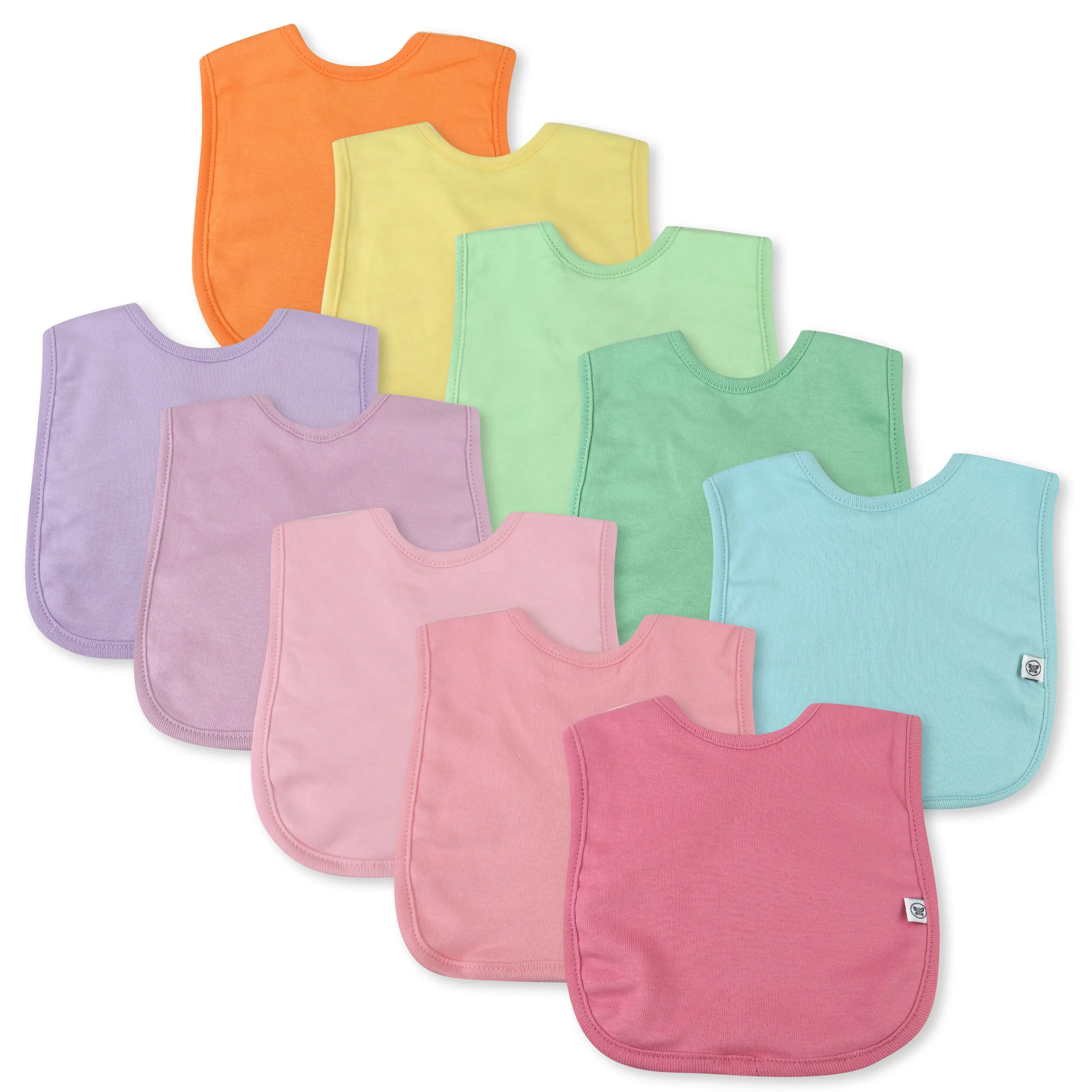 10-Pack Organic Cotton 4 in 1 Reversible Bibs