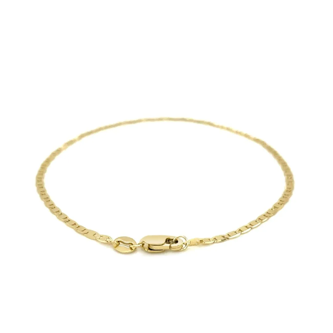 10k Yellow Gold Mariner Link Anklet 1.7mm