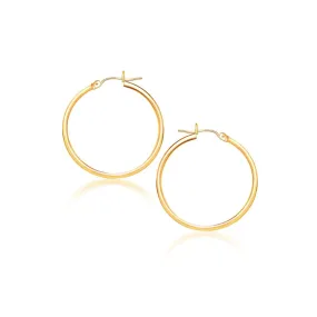 10k Yellow Gold Polished Hoop Earrings (40 mm)