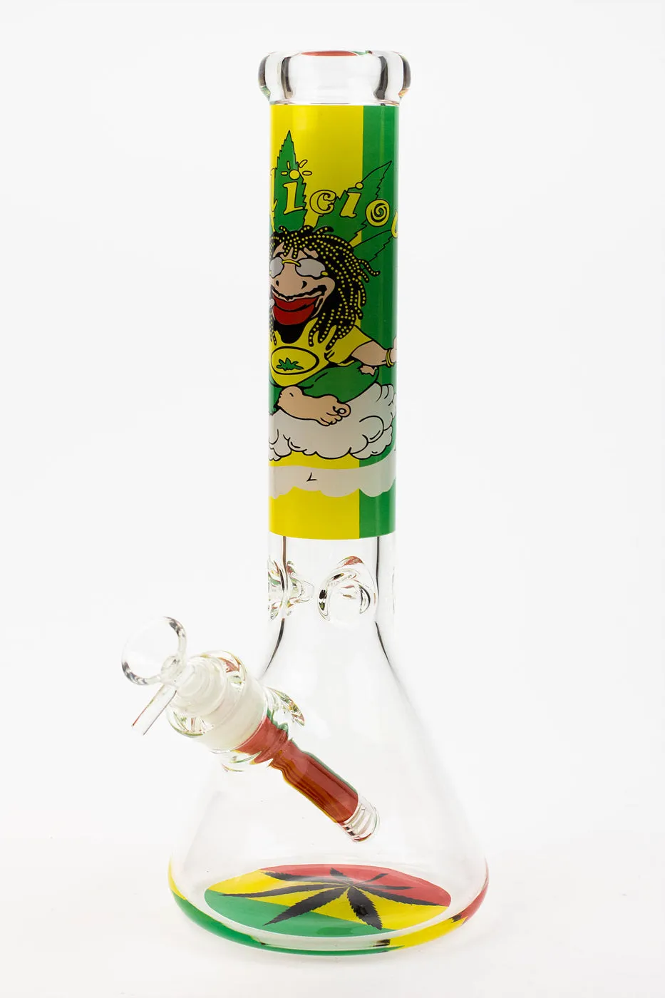 13.5" Rasta Man Classic Beaker Glass Bong