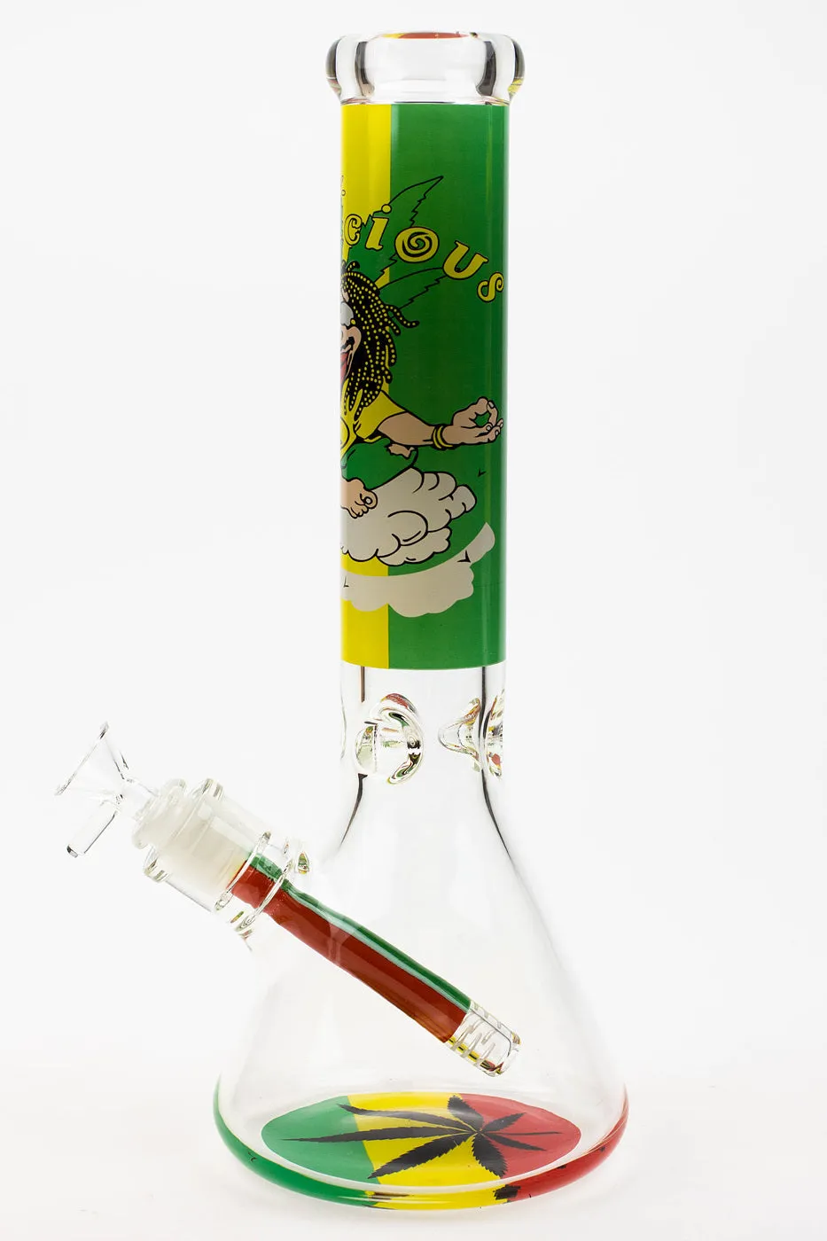 13.5" Rasta Man Classic Beaker Glass Bong