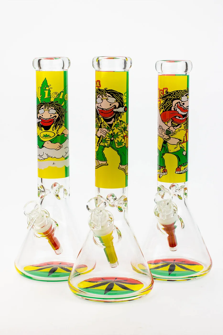 13.5" Rasta Man Classic Beaker Glass Bong