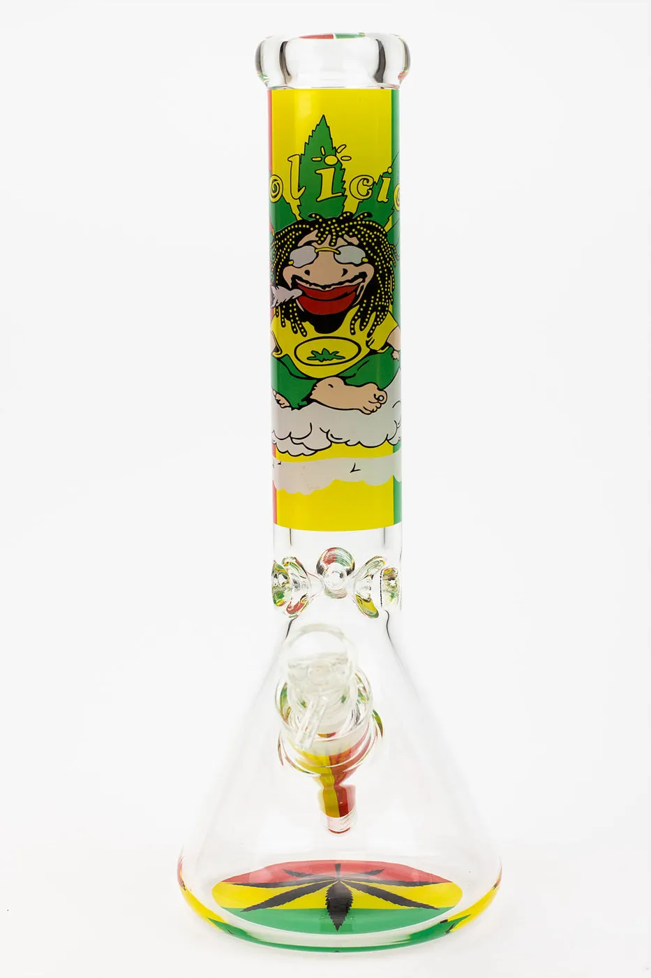 13.5" Rasta Man Classic Beaker Glass Bong