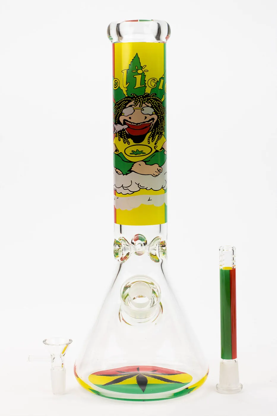 13.5" Rasta Man Classic Beaker Glass Bong