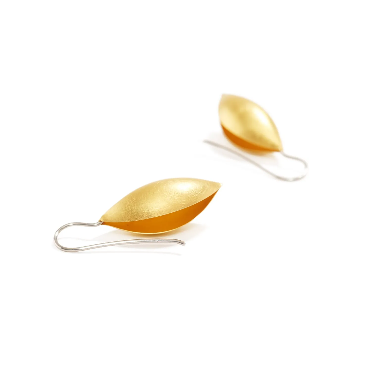 18K Yellow Gold Cocoon Pendant Earrings~25mm