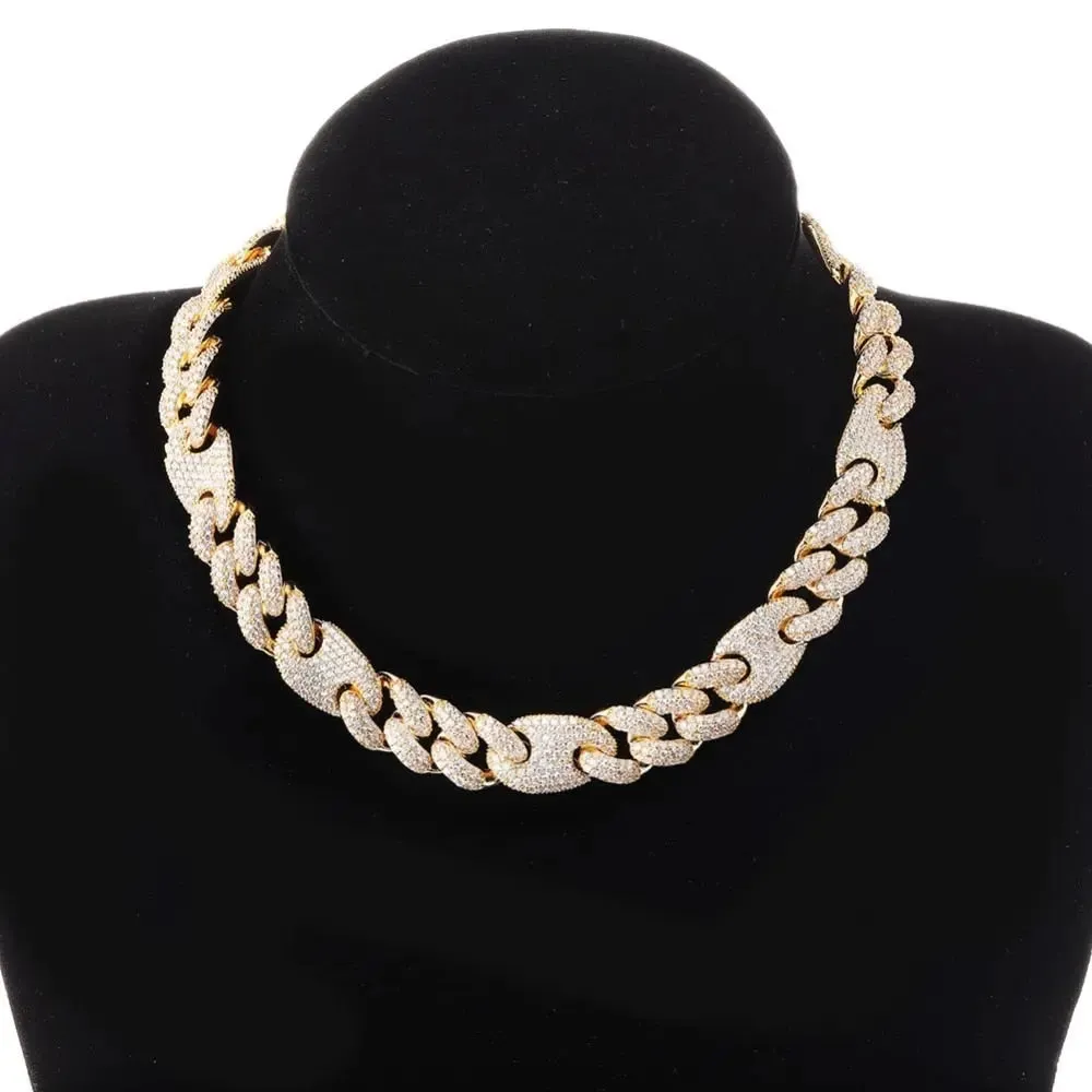 20mm Miami Cuban G-Link Chain in Yellow Gold