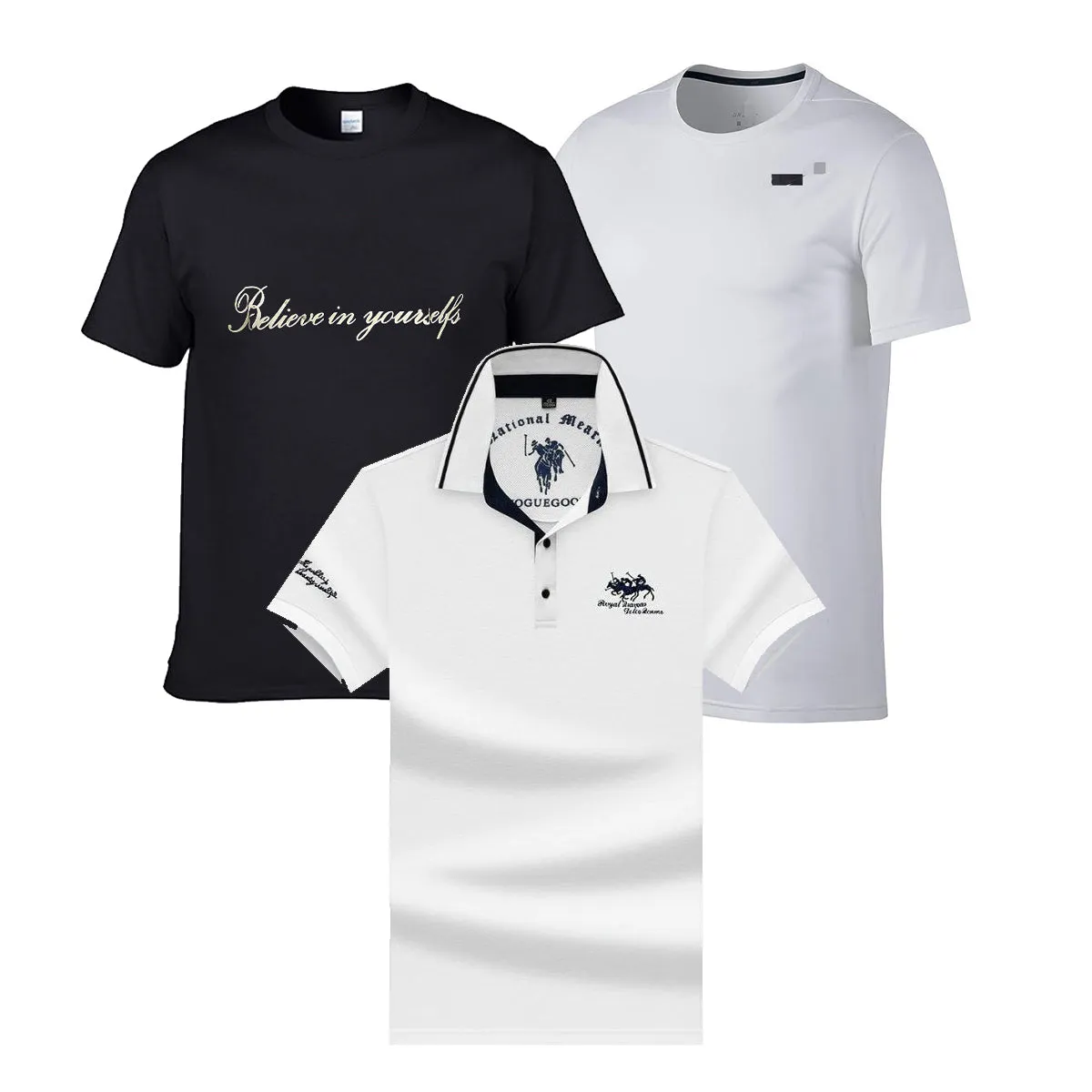 3 Pcs Men's Fashion T-shirt Set 2XL S4569243