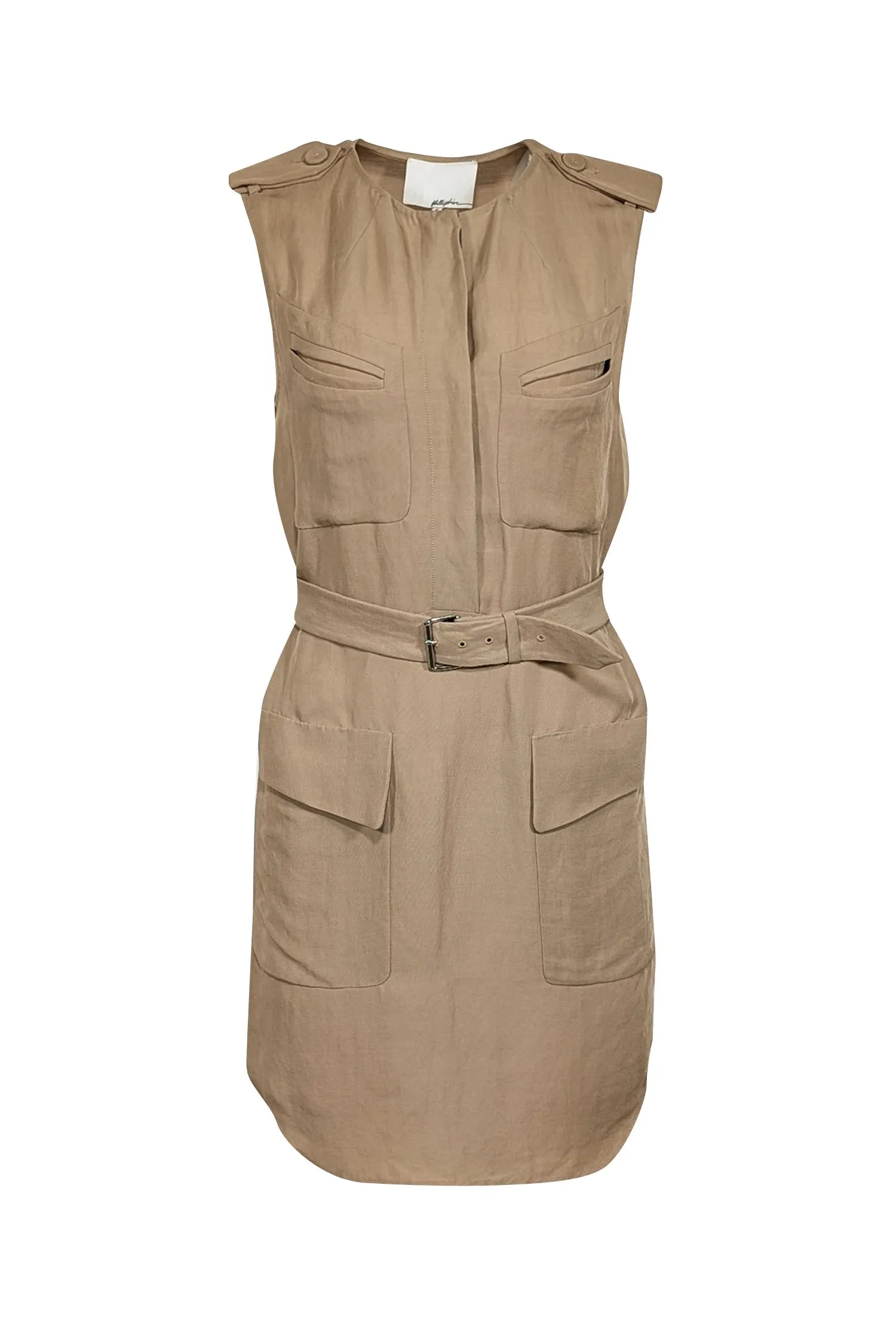 3.1 Phillip Lim - Tan Utility Sleeveless Mini Dress Sz 2