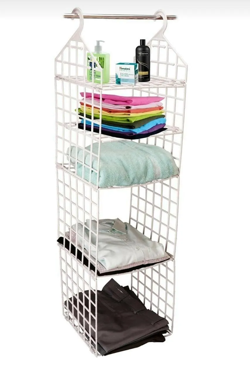 5 Layer Folding Plastic Hanging Closet Organizer Storage Holders & Racks.