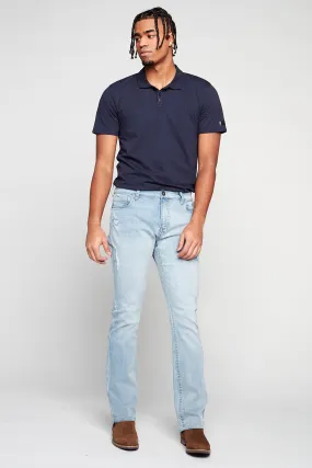 5 Pocket Bootcut Jeans - Blue Bleach