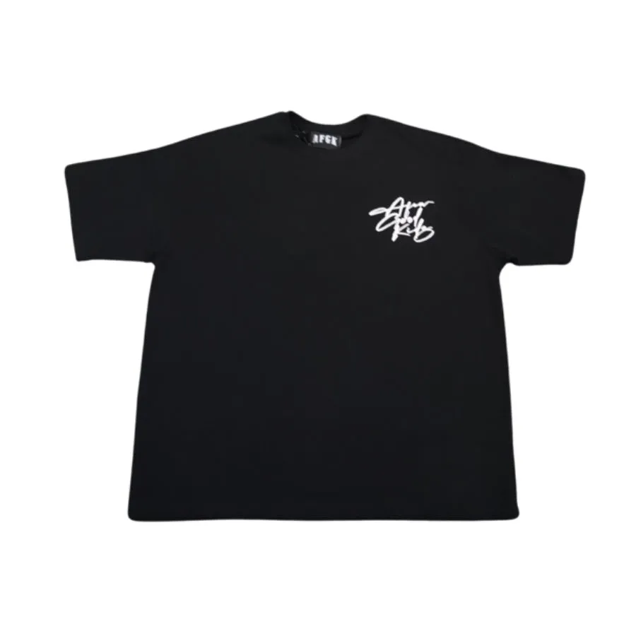 A Few Good Kids Cursive Lettering Logo Black White Tee