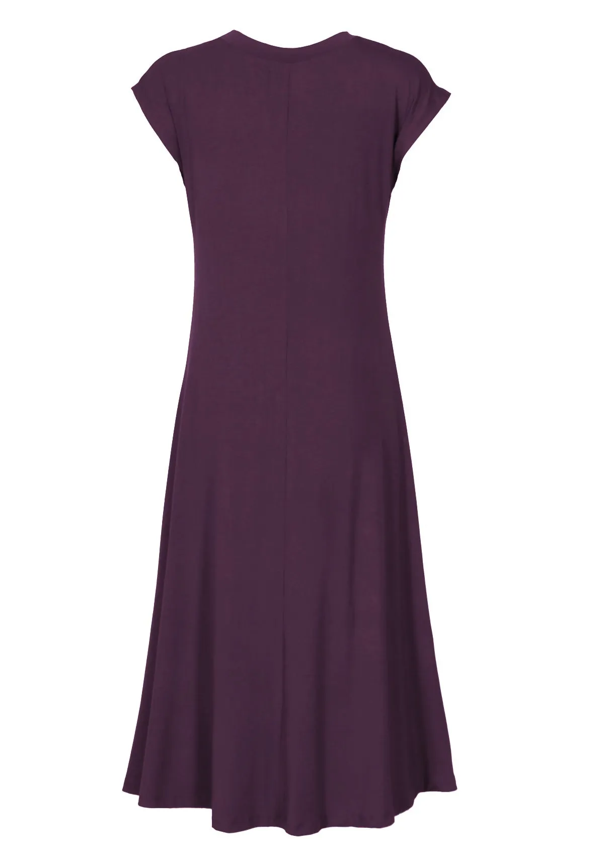 A-line Stretch Rayon Dress Dark Purple