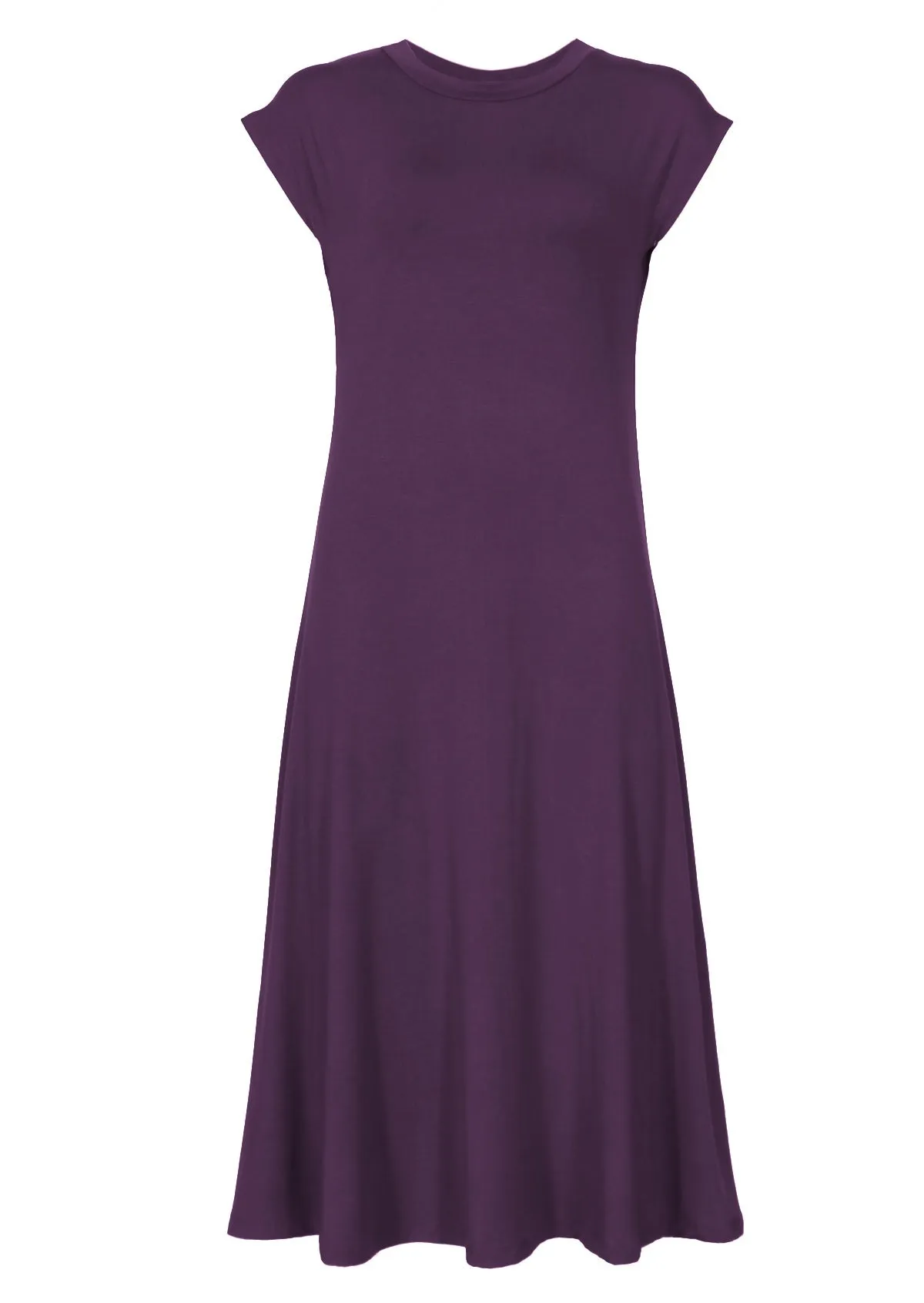 A-line Stretch Rayon Dress Dark Purple