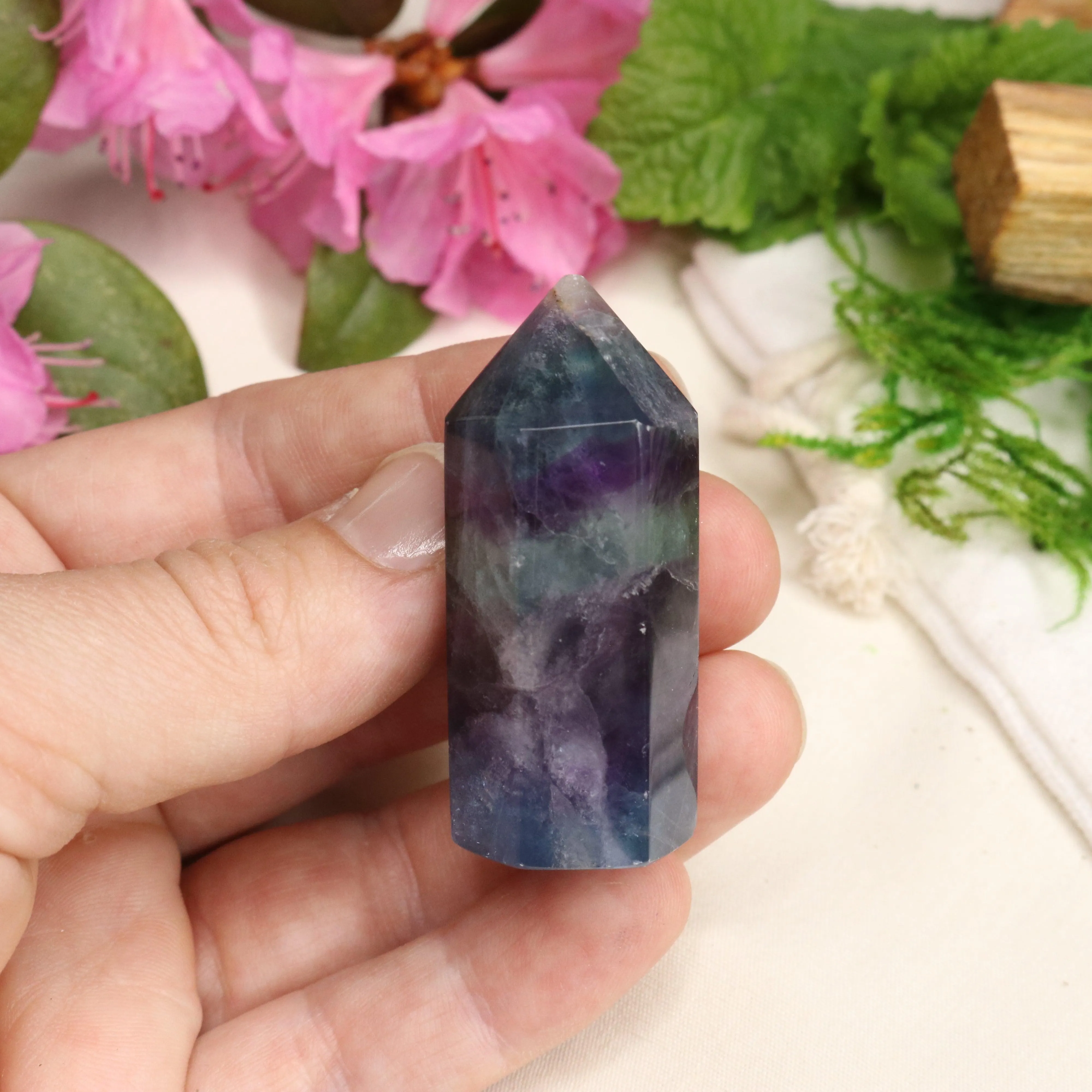 AA Grade Rainbow Fluorite Polished Mini Point #5