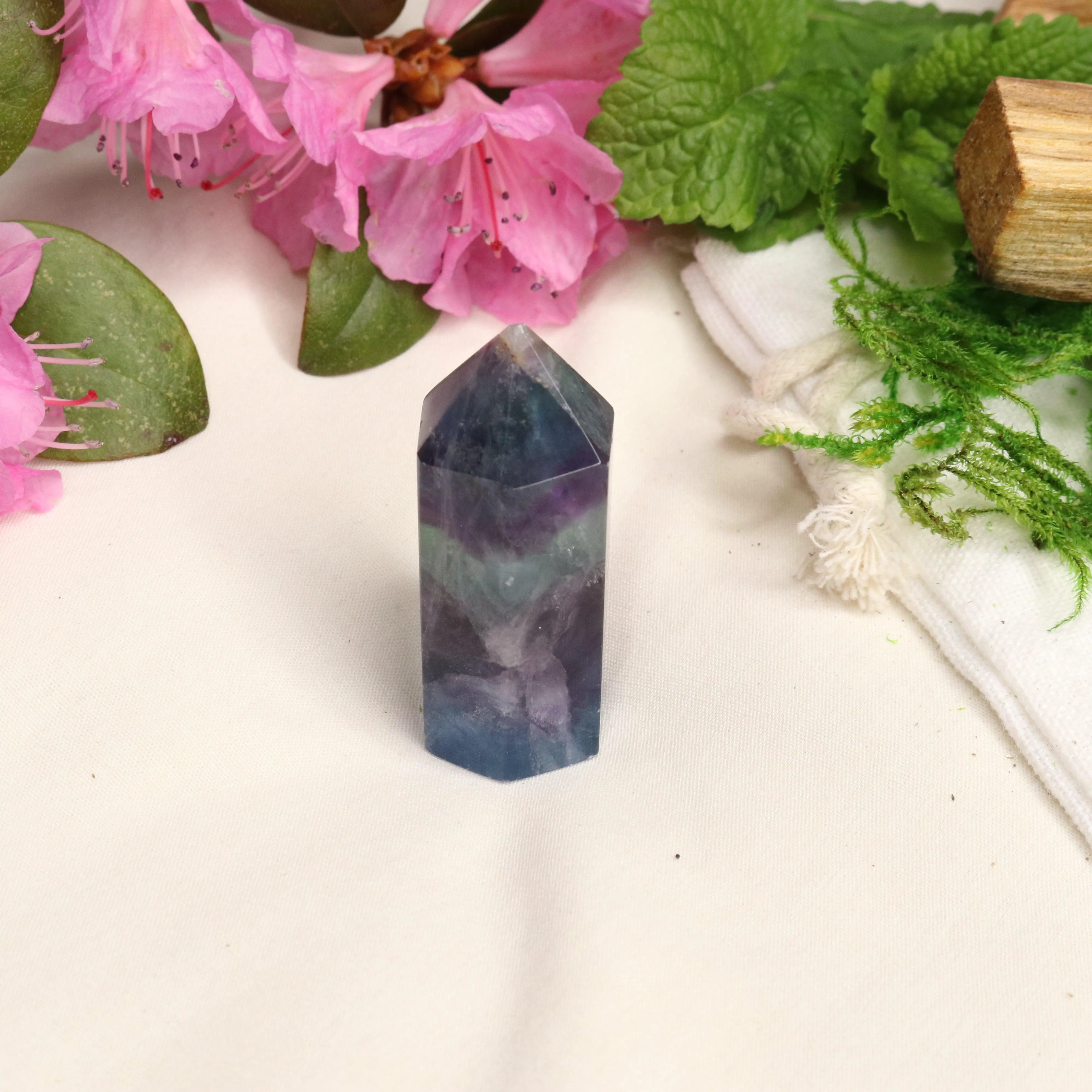 AA Grade Rainbow Fluorite Polished Mini Point #5