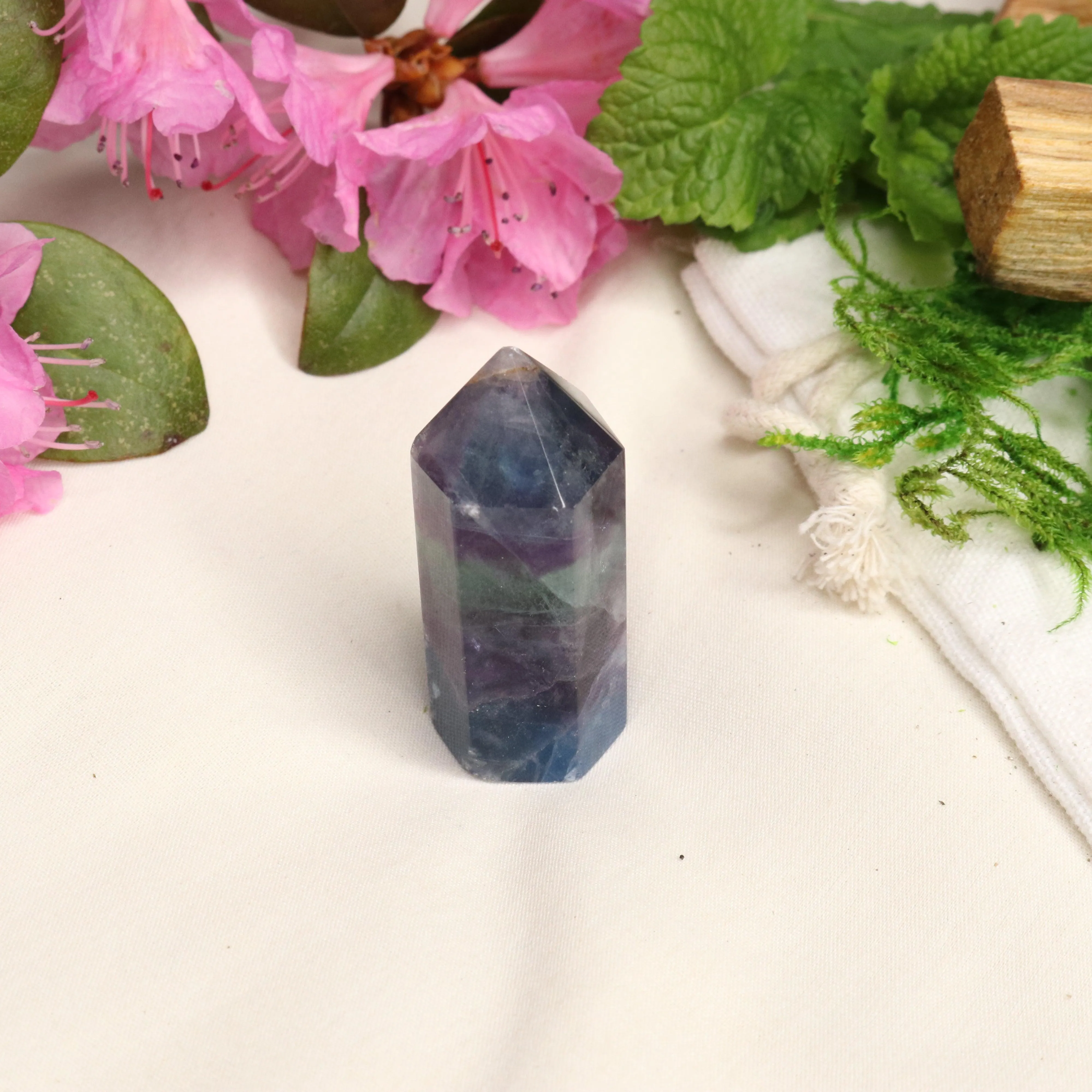 AA Grade Rainbow Fluorite Polished Mini Point #5