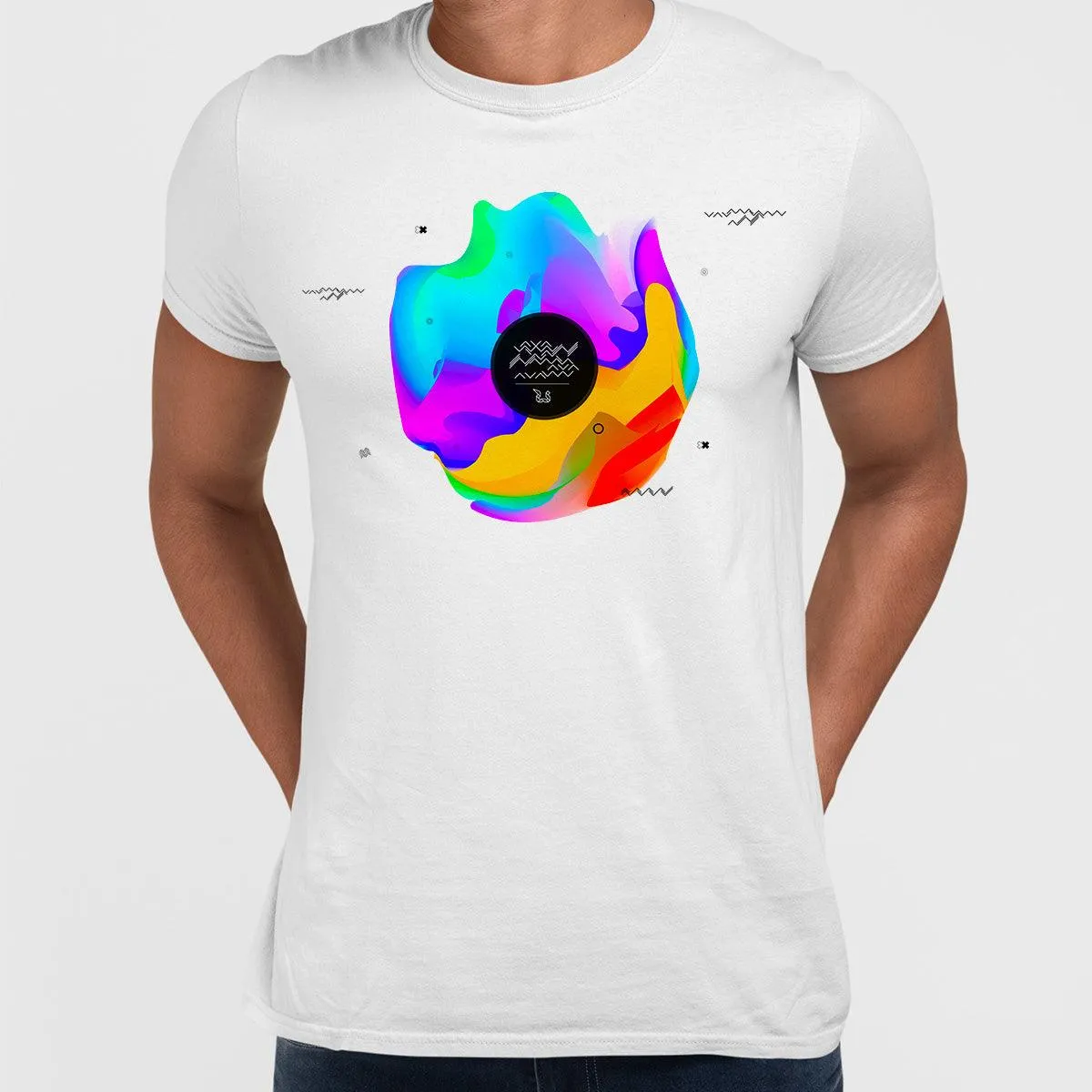 Abstract marble liquid bubble shape 80s geometric style 3d design Tshirt