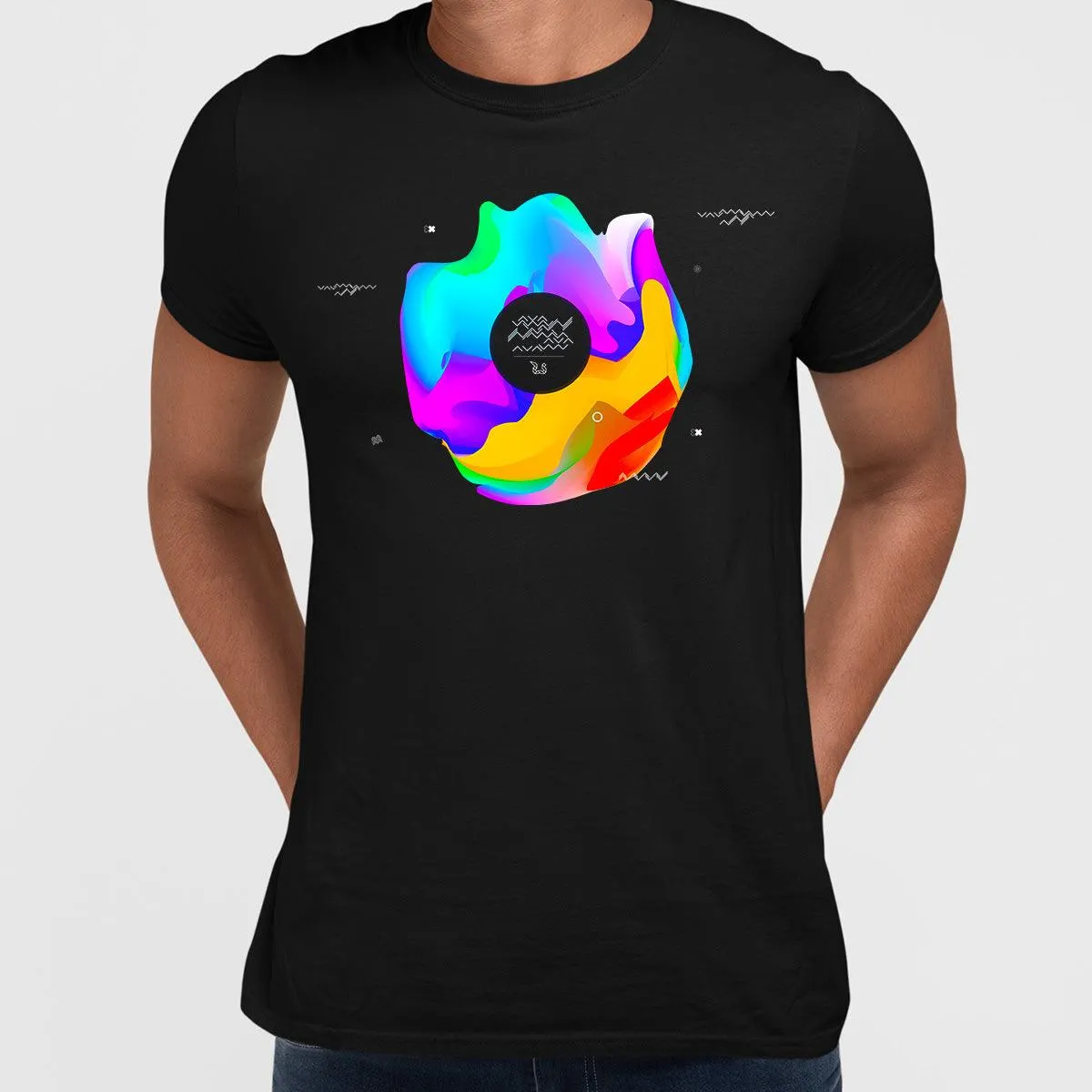 Abstract marble liquid bubble shape 80s geometric style 3d design Tshirt