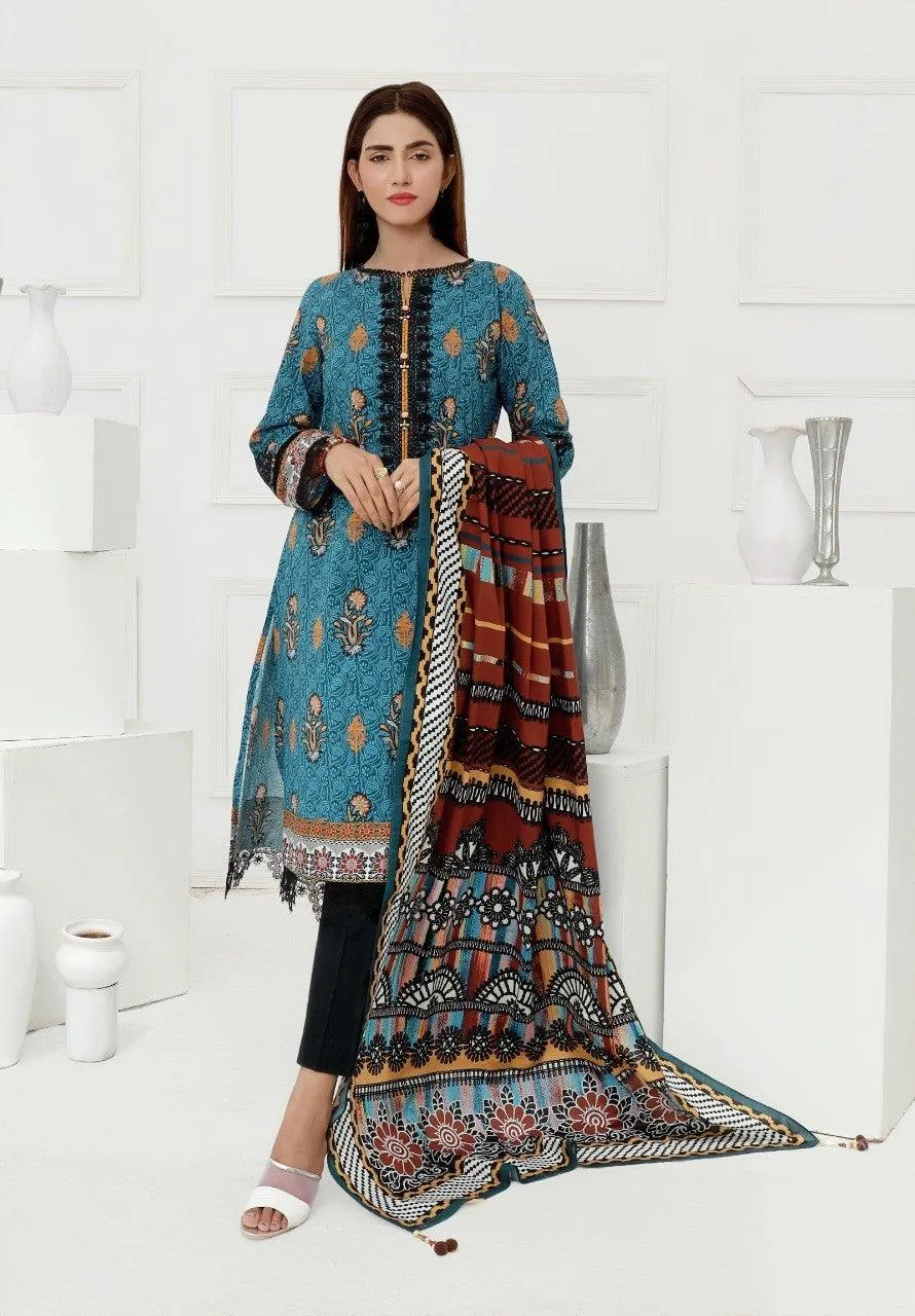 ACE Galleria Digital Embroidered Unstitched 3 Piece Lawn Suit ACE 12021