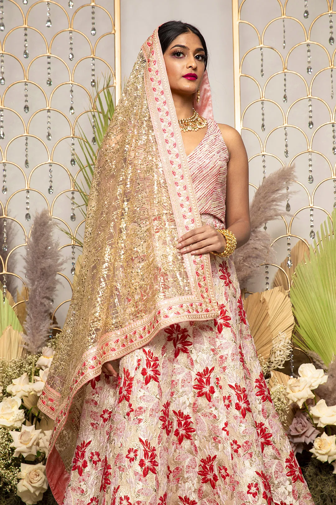 ADHIRA Gold Sequin Dupatta