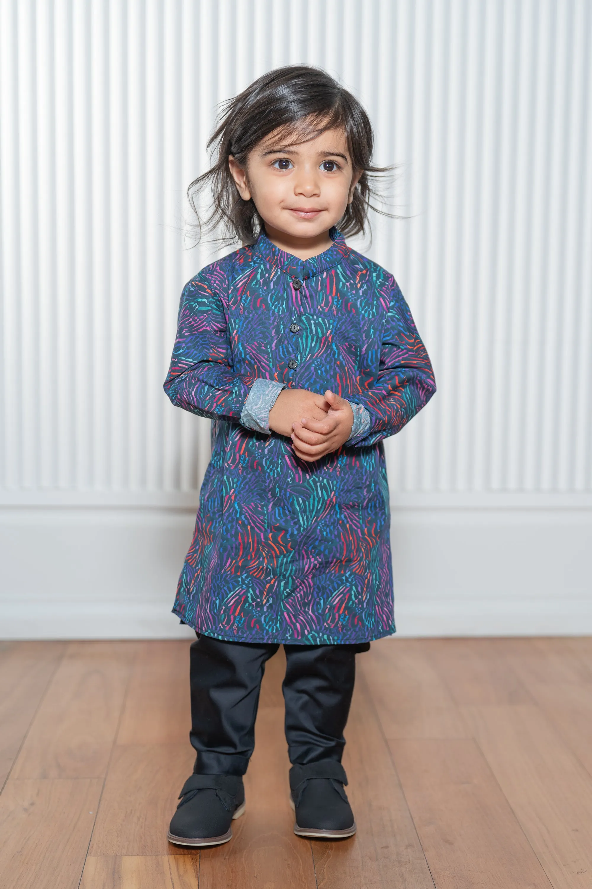 AHAAN Wild Print Kids Kurta