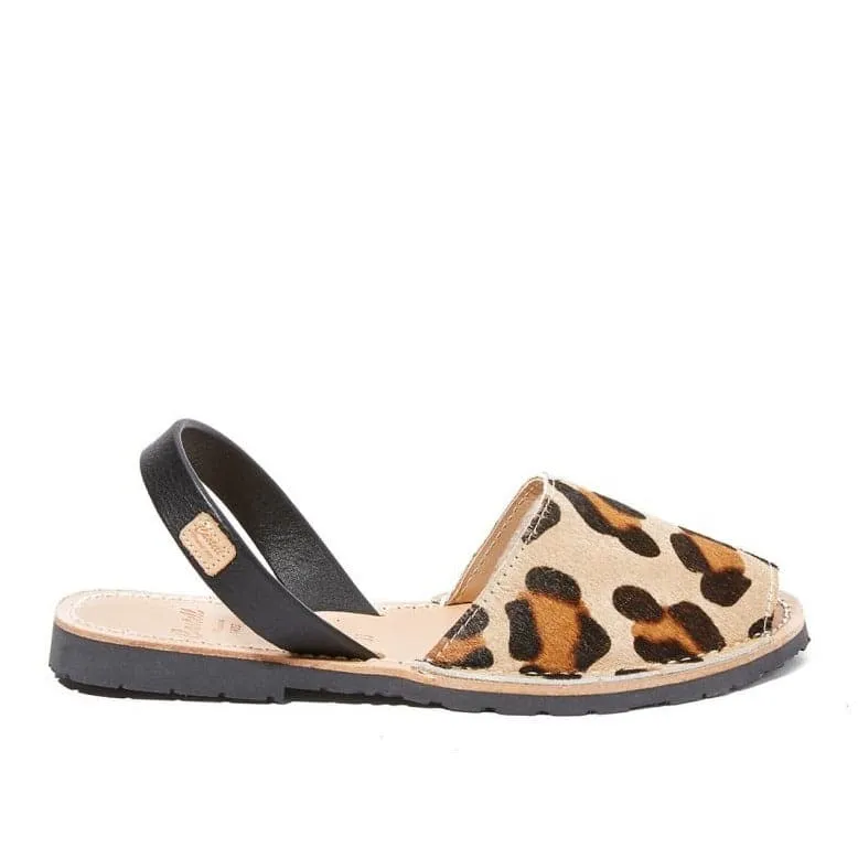 Animal Print Leather Menorcan Sandal For Women - A Rueda 2031