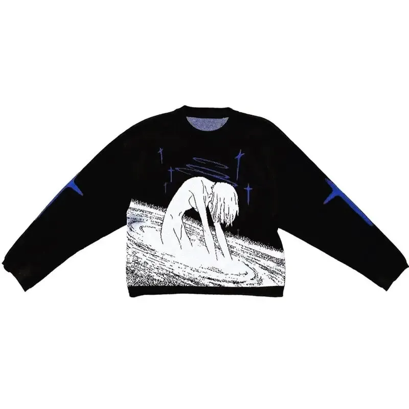 Anime O Neck Knitting Sweater