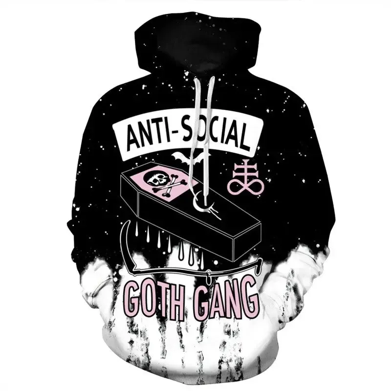 Antisocial Goth Gang Dark Hoodie