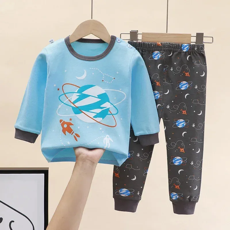 Baby Boy Funny Animal Long Sleepwear Pajama Sets