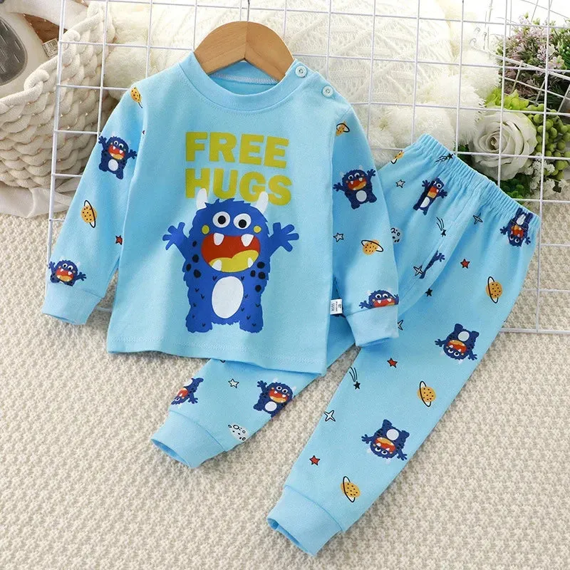 Baby Boy Funny Animal Long Sleepwear Pajama Sets