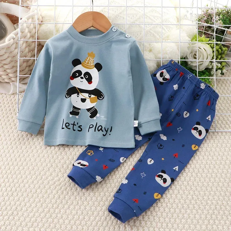 Baby Boy Funny Animal Long Sleepwear Pajama Sets