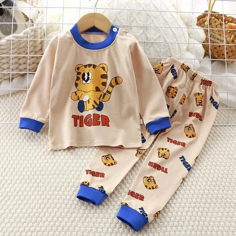 Baby Boy Funny Animal Long Sleepwear Pajama Sets