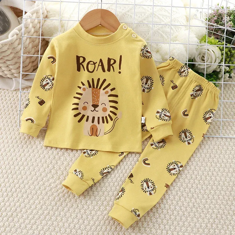 Baby Boy Funny Animal Long Sleepwear Pajama Sets