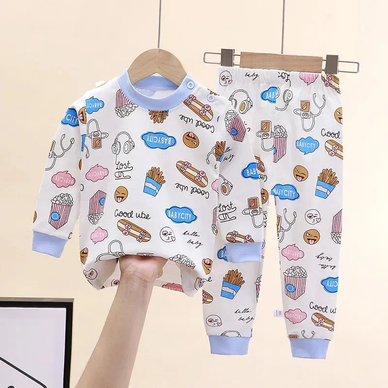 Baby Boy Funny Animal Long Sleepwear Pajama Sets