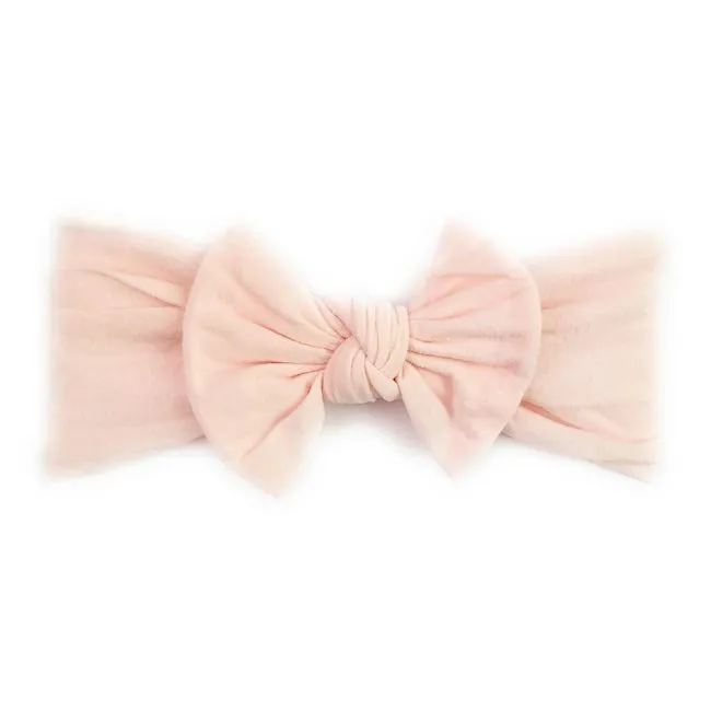 Baby Wisp Headband Nylon Bow 0M  Ballet Pink