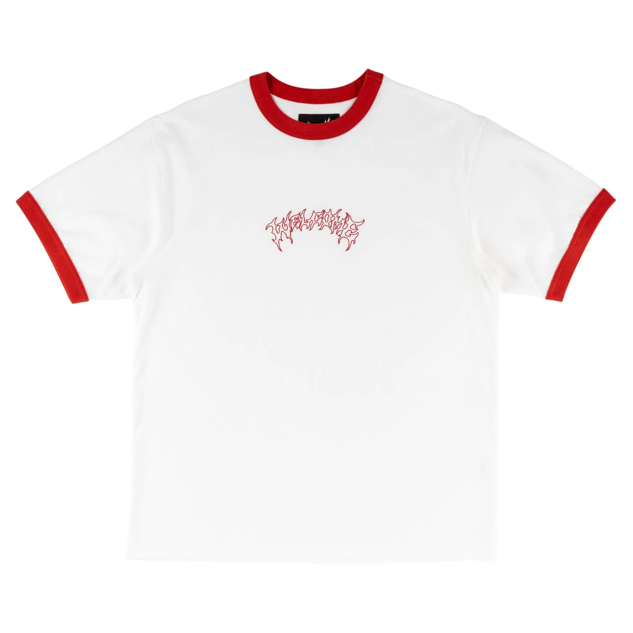 Barb S/S Ringer Tee - White/Red