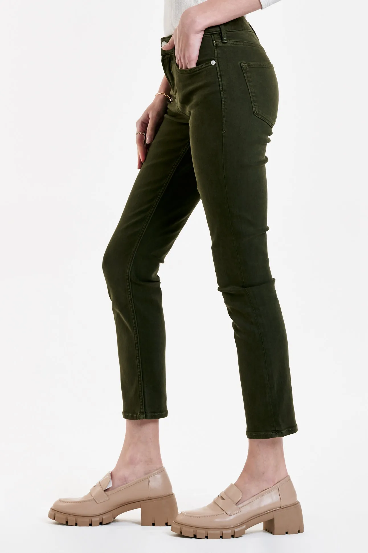 Blaire High Rise Ankle Slim Straight Jeans