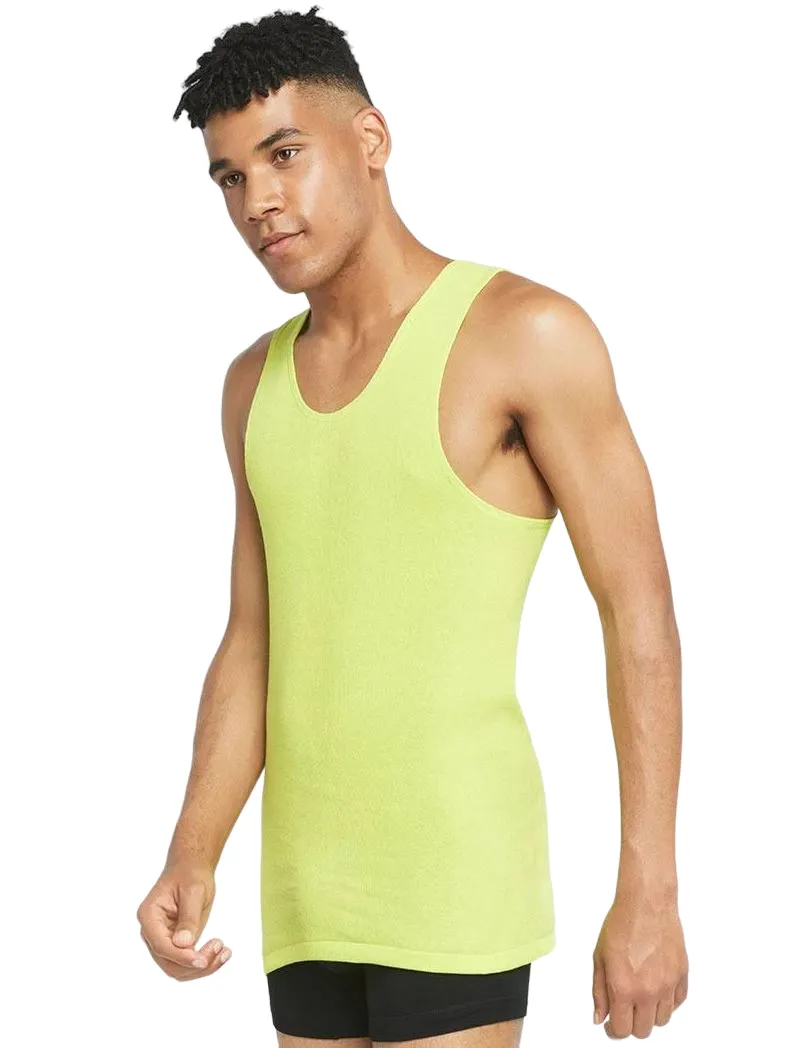 Bonds X-Temp Fluro Yellow Mens Chesty Cotton Plain Singlet Tank Top