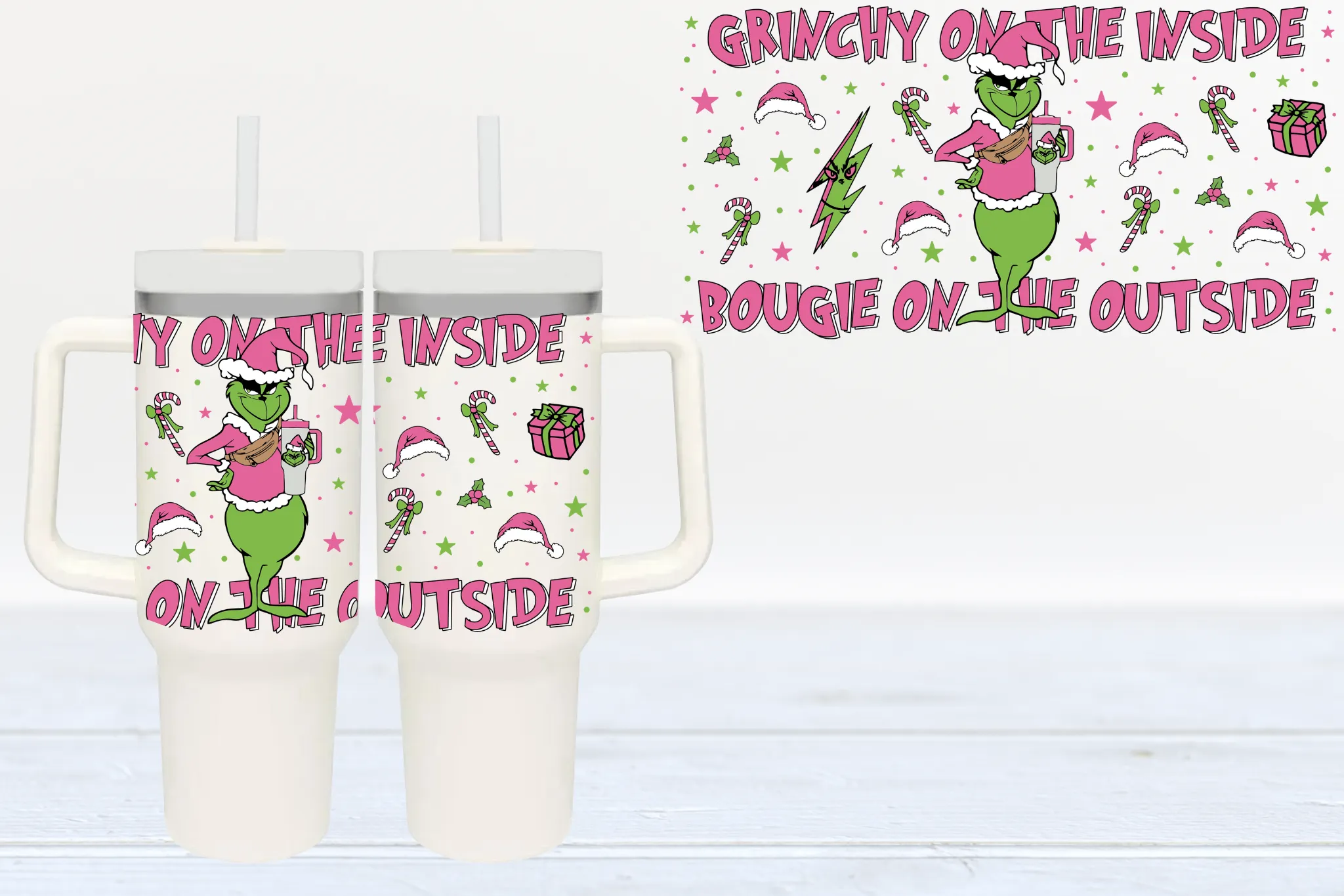 Bougie on the Outside UV DTF 40oz Cup Wrap #40-92 - In Stock