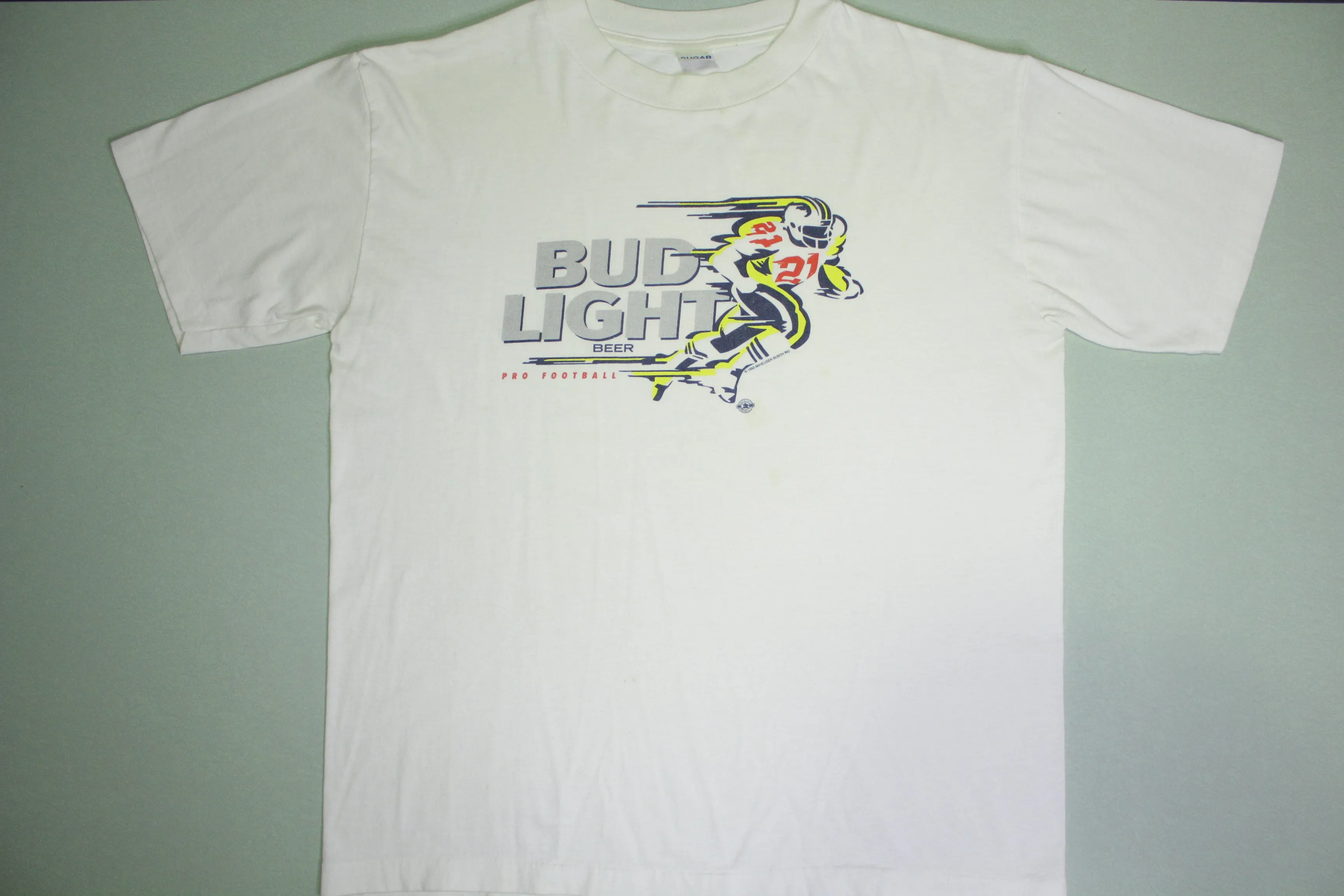 Bud Light Beer Pro Football Vintage 1993 Budweiser Anheuser Busch 90's T-Shirt