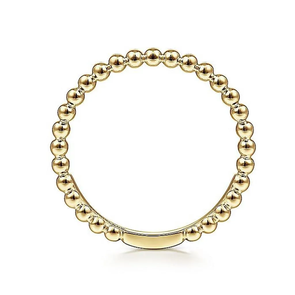 Bujukan Beaded Stackable Ring - 14k Yellow Gold