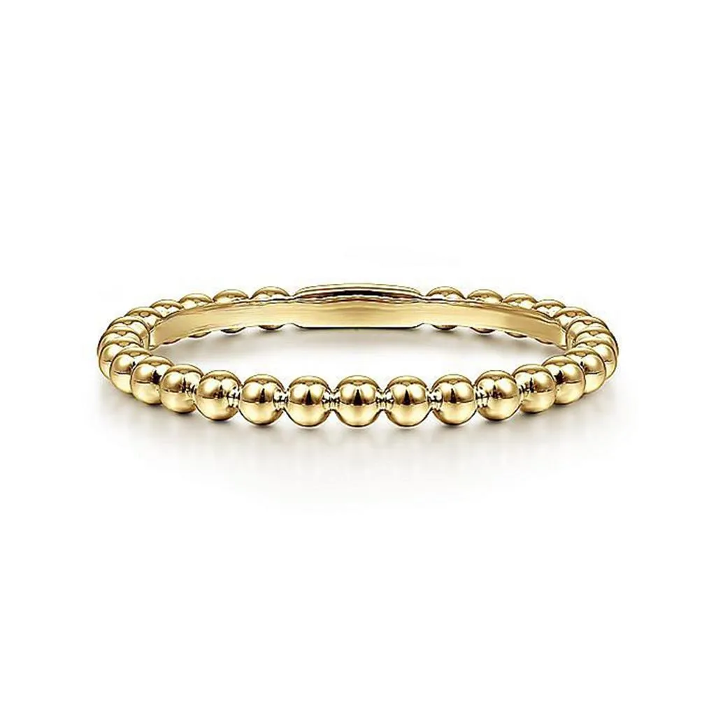 Bujukan Beaded Stackable Ring - 14k Yellow Gold