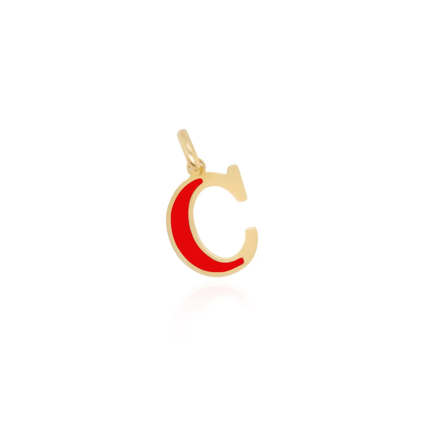 C Initial Gemstone Charm