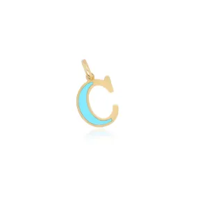 C Initial Gemstone Charm