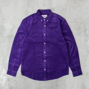 Carhartt WIP Madison Fine Cord L/S Shirt - Tyrian