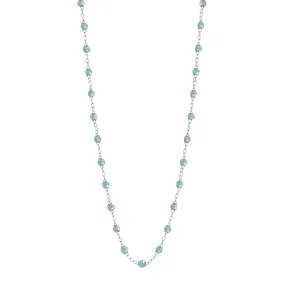 Classic Gigi Aqua necklace, White Gold, 17.7"