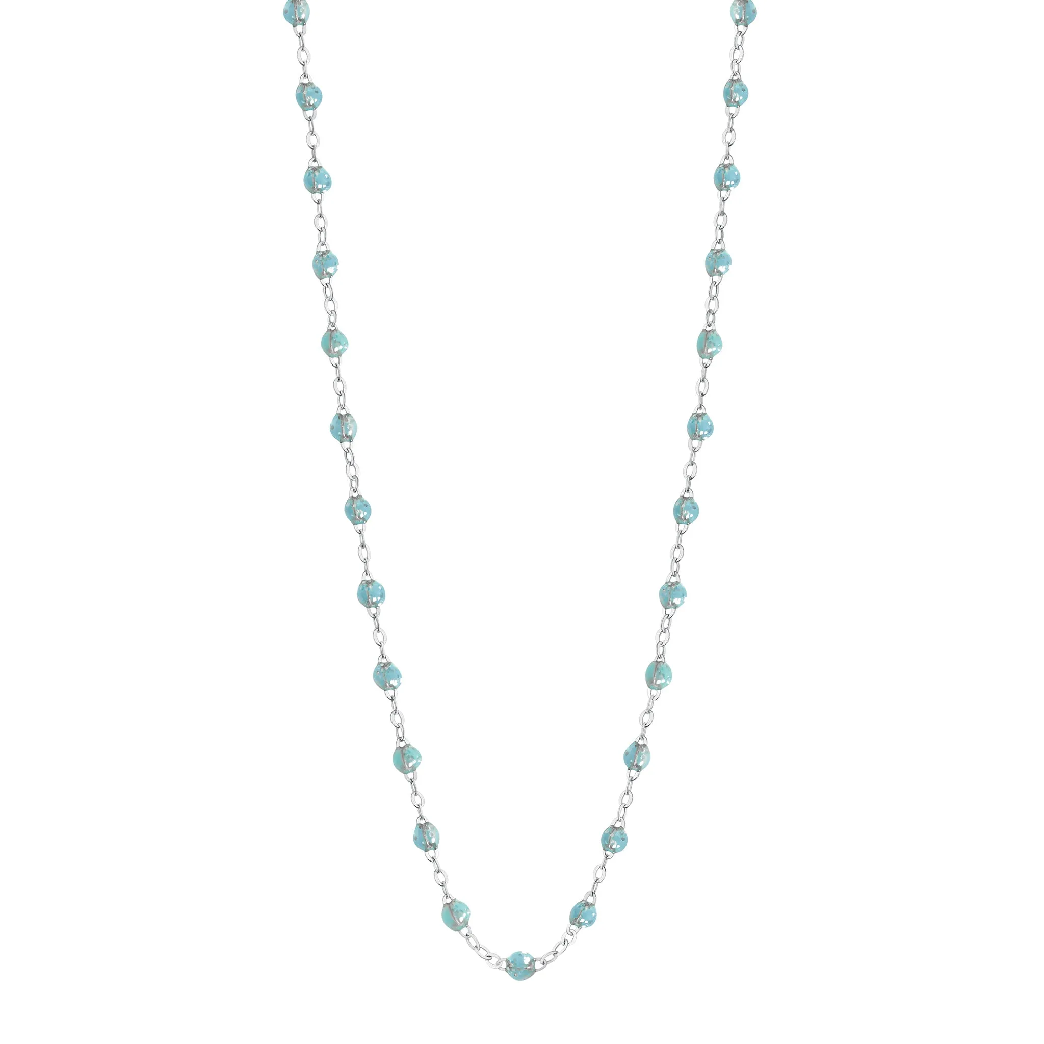 Classic Gigi Aqua necklace, White Gold, 17.7"