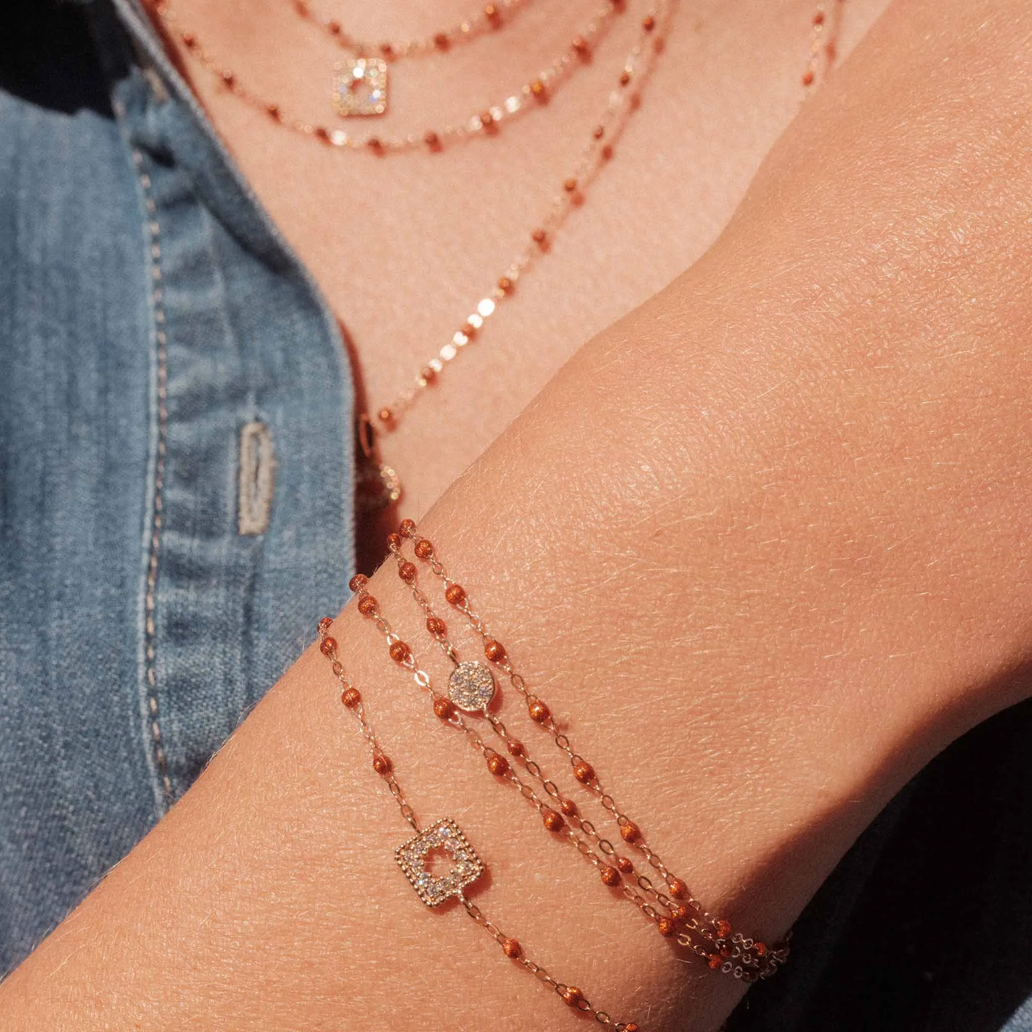 Classic Gigi Fauve bracelet, Rose Gold, 5.9"