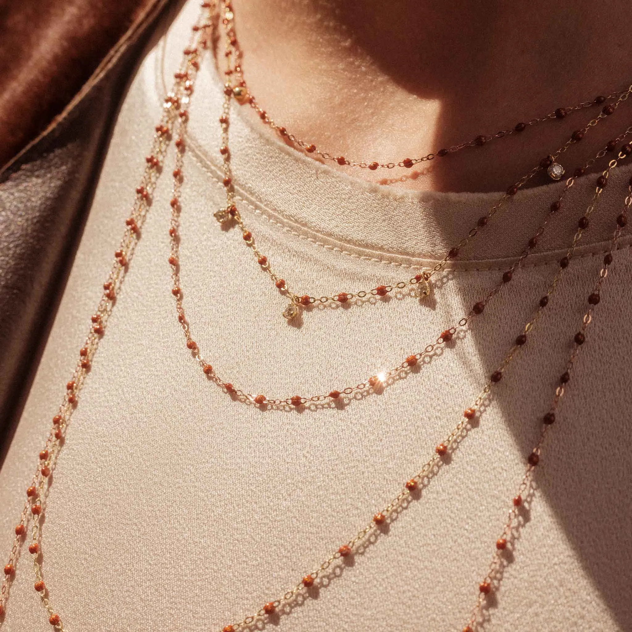 Classic Gigi Fauve necklace, Rose Gold, 19.7"