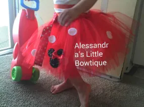 Classic red Minnie mouse birthday tutu skirt